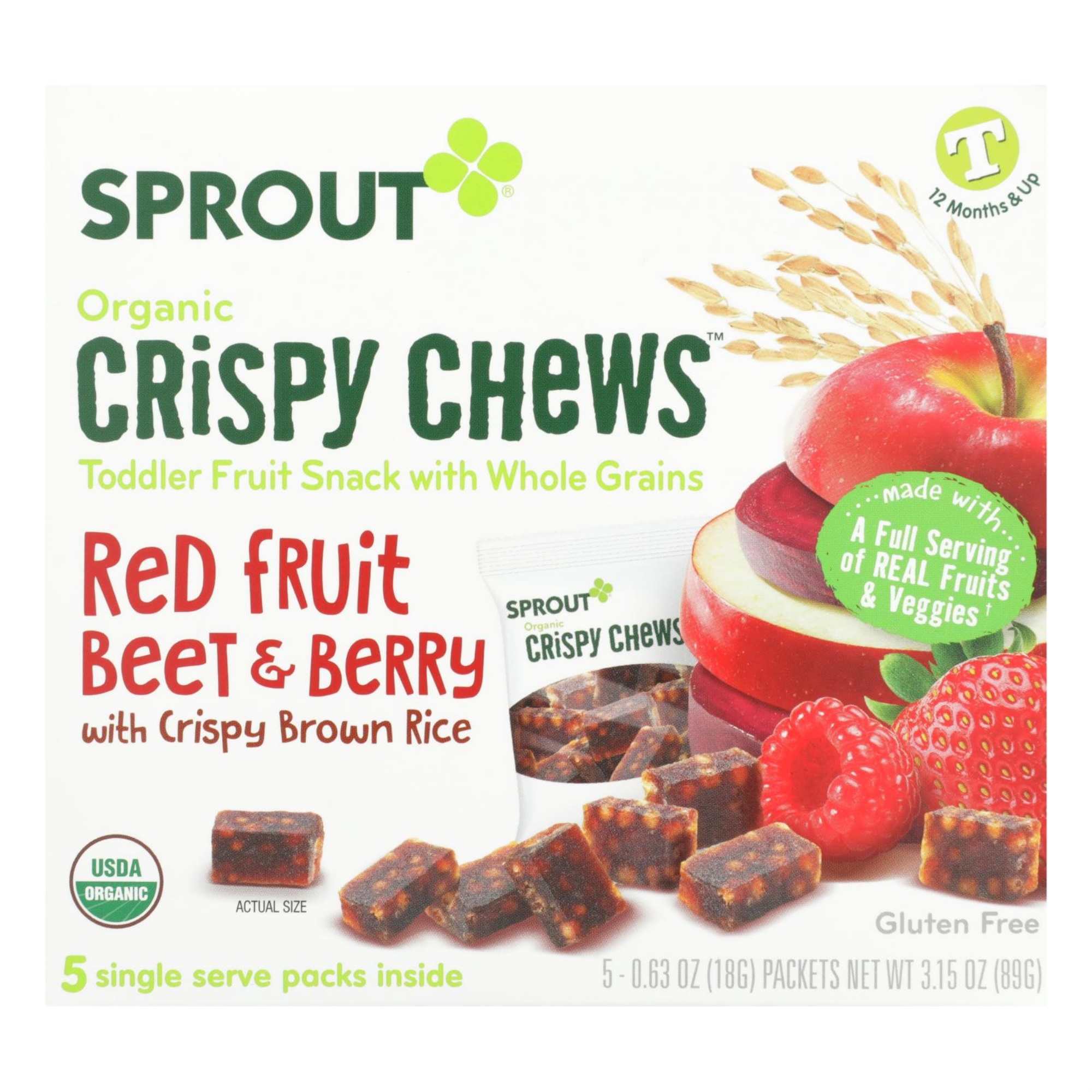 Sprout Foods Inc - Crispy Chew Beet & Berry - Case of 10 - 3.15 OZ
