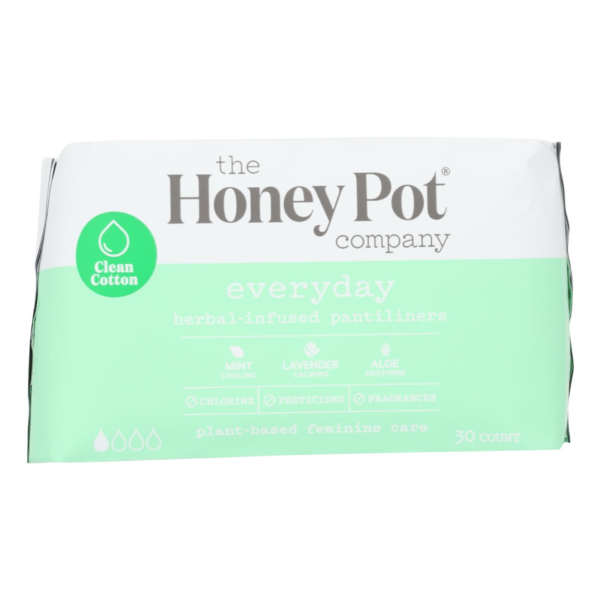 The Honey Pot company Everyday Panty Liners (30 count), Herbal-Infused clean cotton Pantiliners, Plant-Derived Feminine & Menstr