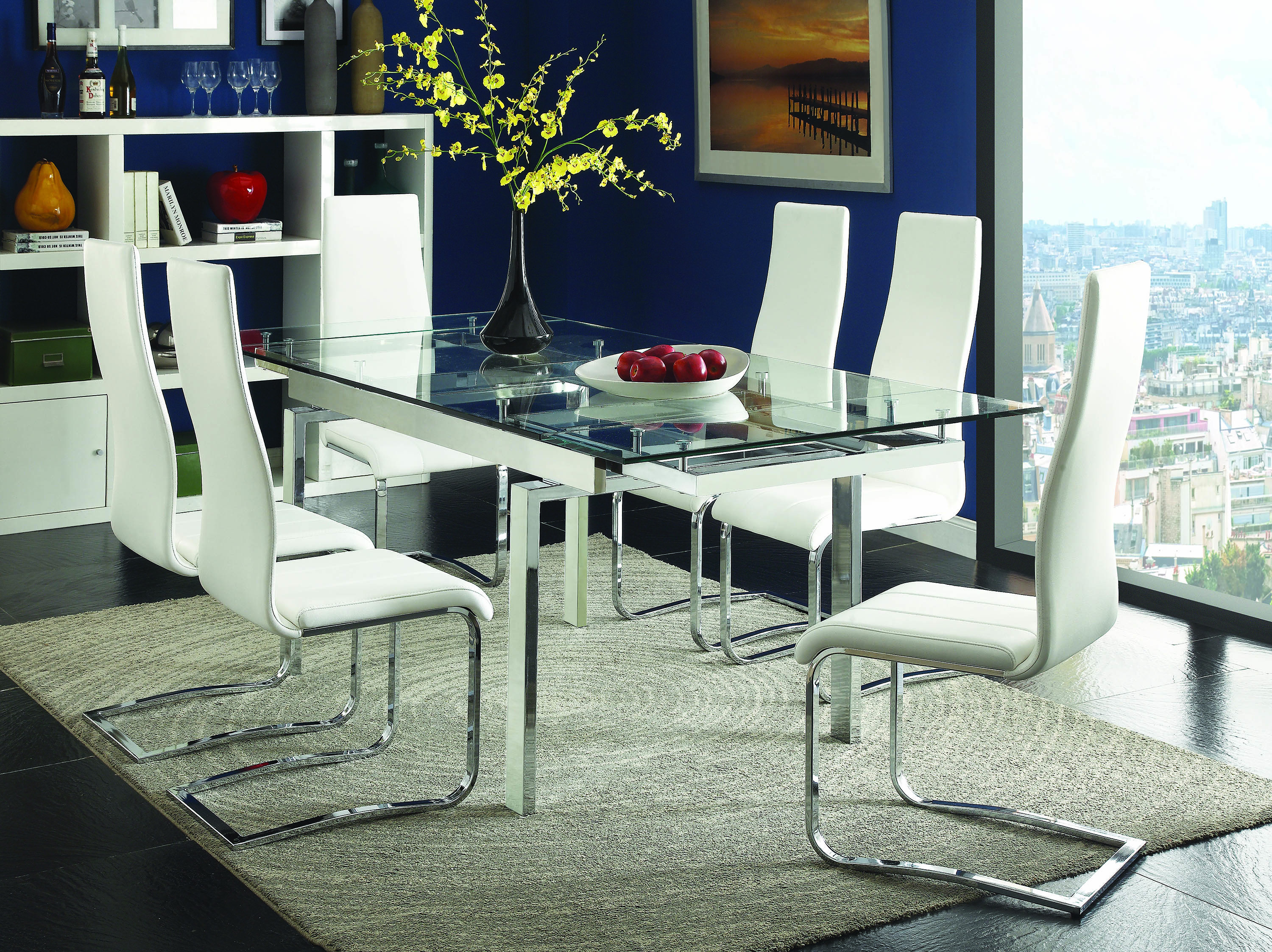 Coaster Contemporary Wexford Chrome Dining Table