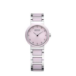 BERING Time | Womens Slim Watch 10725-999 | 25MM Case | Ceramic Collection | Stainless Steel Strap with Ceramic Links | Scratch-
