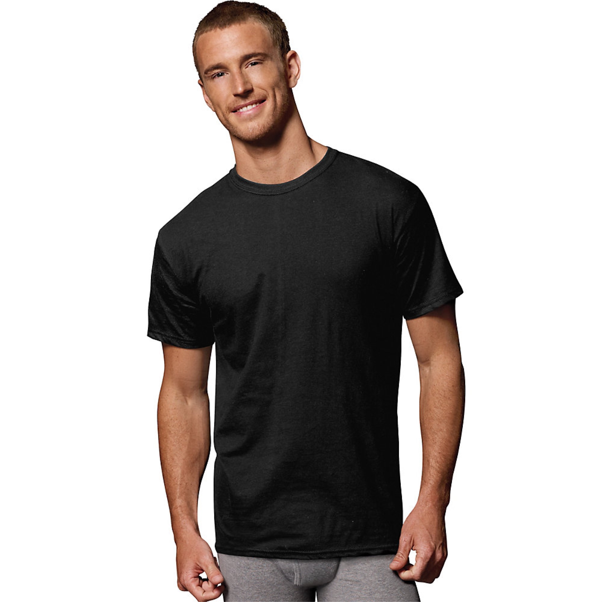 Hanes Men's FreshIQ ComfortSoft Dyed Black/Grey T-Shirt 2XL 4-Pack ...