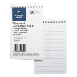Business Source Wirebound Memo Book End Opening Wire 3 X 5 Inches 50shts White Business Source Wirebound Memo Book End Opening Wire 3 X 5 Inches 50shts White