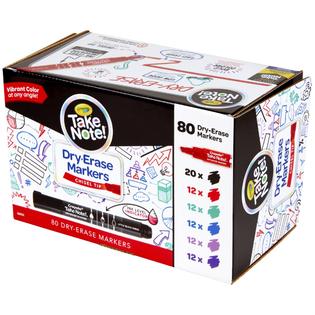 Crayola Take Note! Dry Erase Markers, Chisel Tip, Assorted, Set of 80