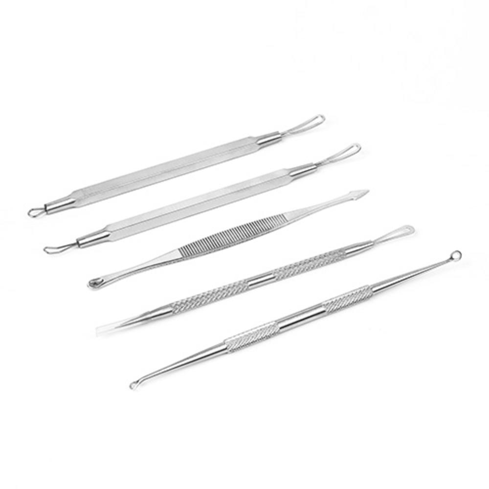 KOCASO 5 Pcs Blackhead Remover Kit Pimple Comedone Extractor Tool Set Stainless Steel Facial Acne Blemish Whitehead Popping Zit Rem