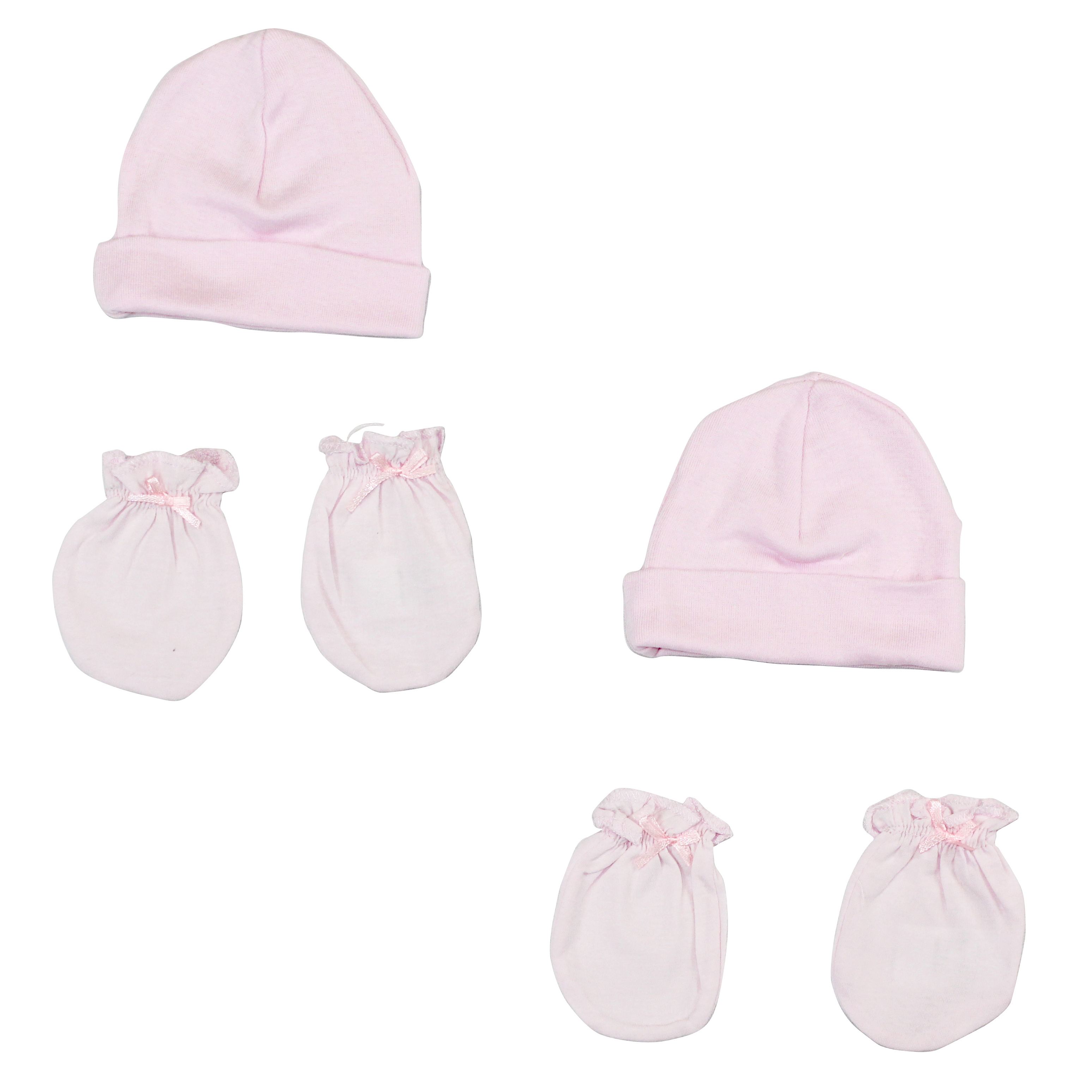 Bambini Girls' Cap and Mittens 4 Piece Layette Set - Newborn