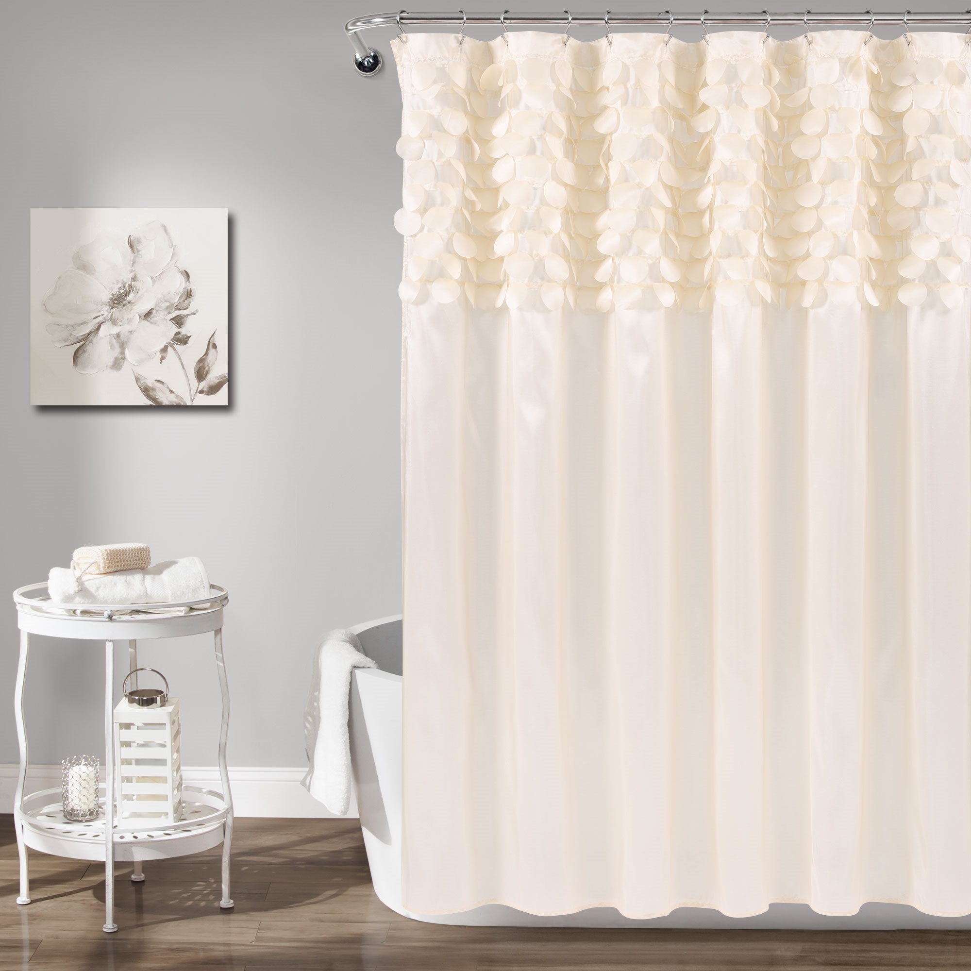 Lush Decor Lillian Beige Shower Curtain 72x72