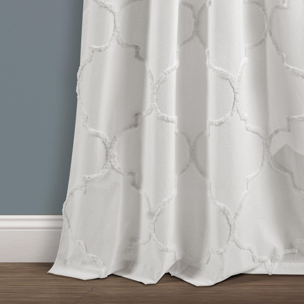 Lush Decor Avon Chenille Trellis Window Curtain Panels White 40x84 Set