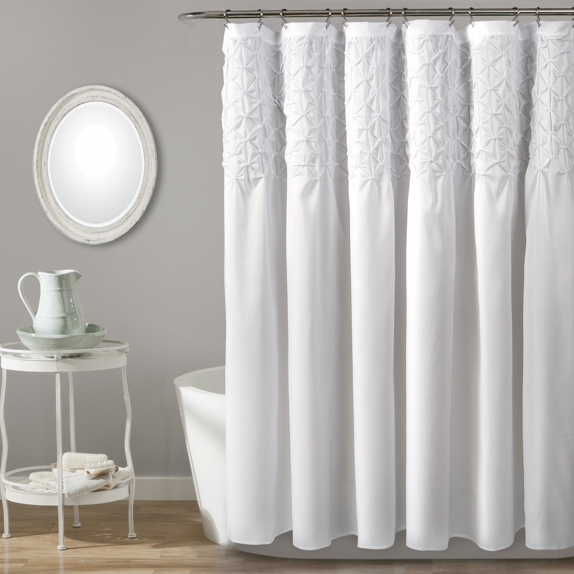 Lush Decor Bayview Shower Curtain Bleach White 72X72