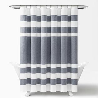 Lush Decor Cape Cod Stripe Yarn Dyed Cotton Shower Curtain Navy Lush Decor Cape Cod Stripe Yarn Dyed Cotton Shower Curtain Navy