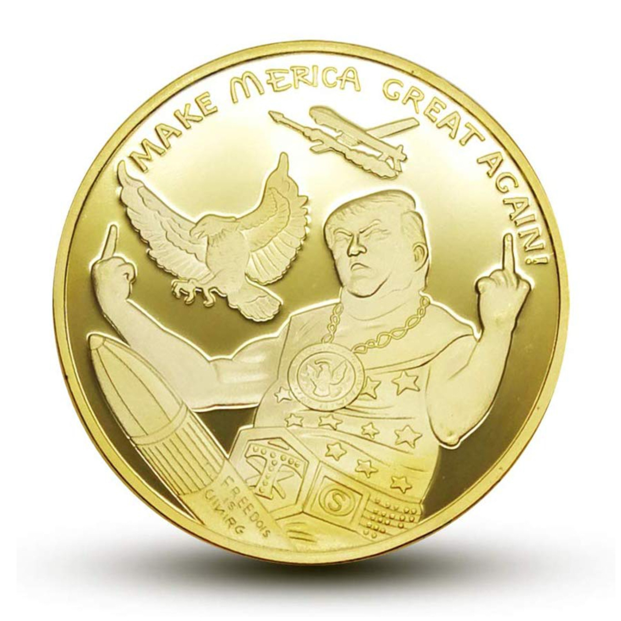 blinkee Donald Trump 2020 Merica Gold Commemorative  MAGA Coins