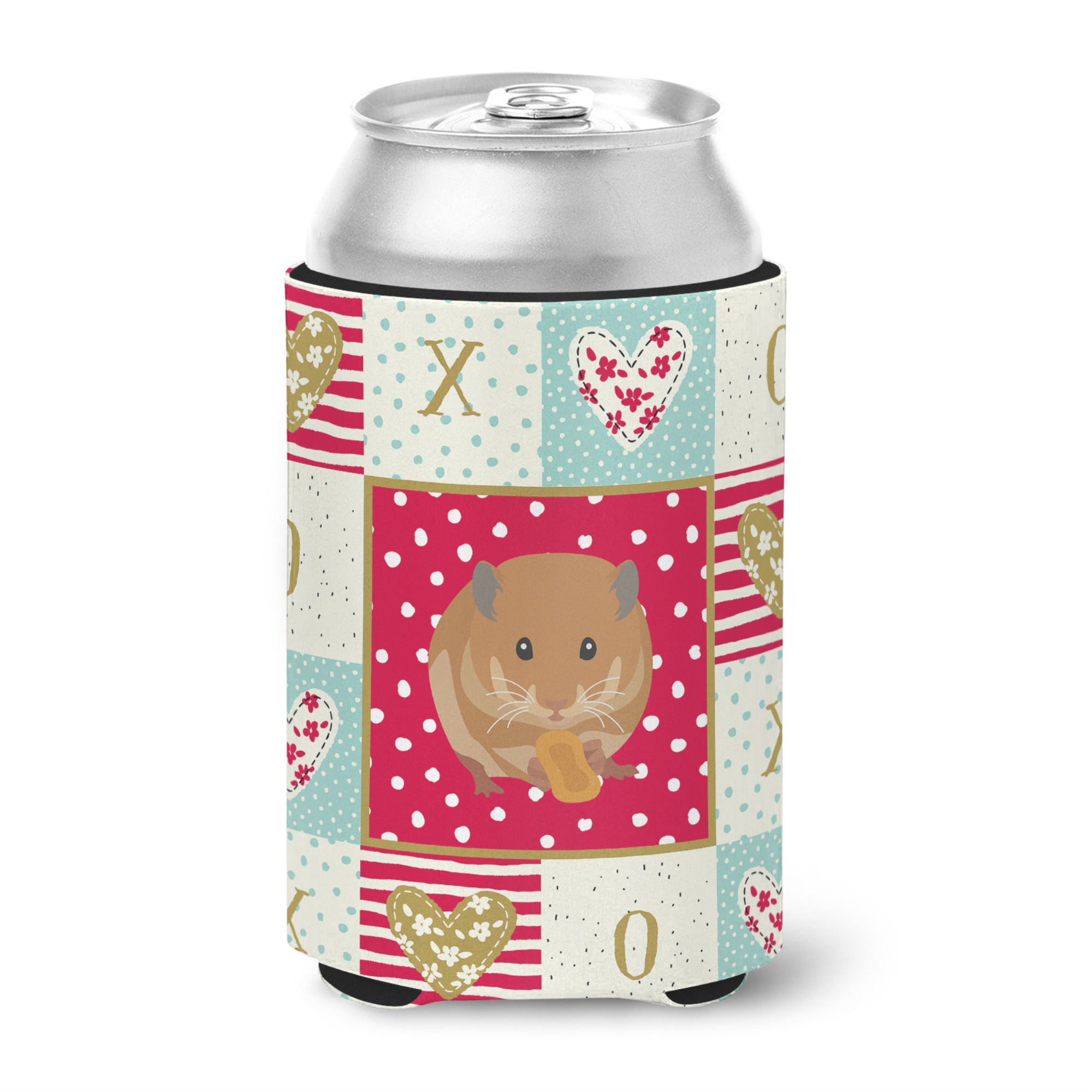 Caroline'S Treasures Ck5444Cc Teddy Bear Hamster Love Can Or Bottle Hugger Cold-Beverage-Koozies, Multicolor
