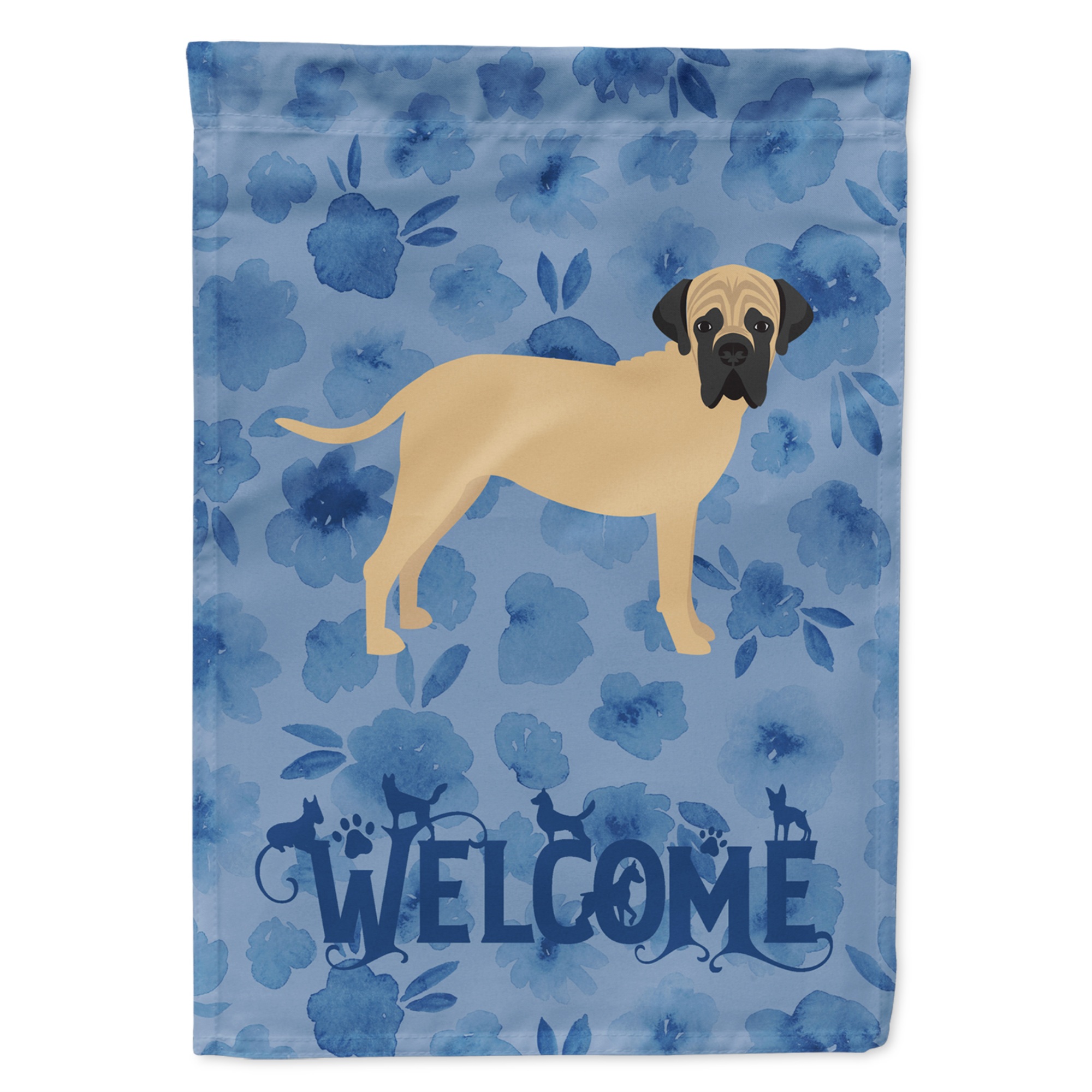Caroline's Treasures "Caroline's Treasures CK6067CHF Bullmastiff Welcome Canvas House Size Outdoor-Flags, Multicolor"