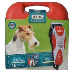 WAHL Professional Animal Deluxe U-Clip Pet, Dog, & Cat Clipper & Grooming Kit (9484-300), Red and Chrome