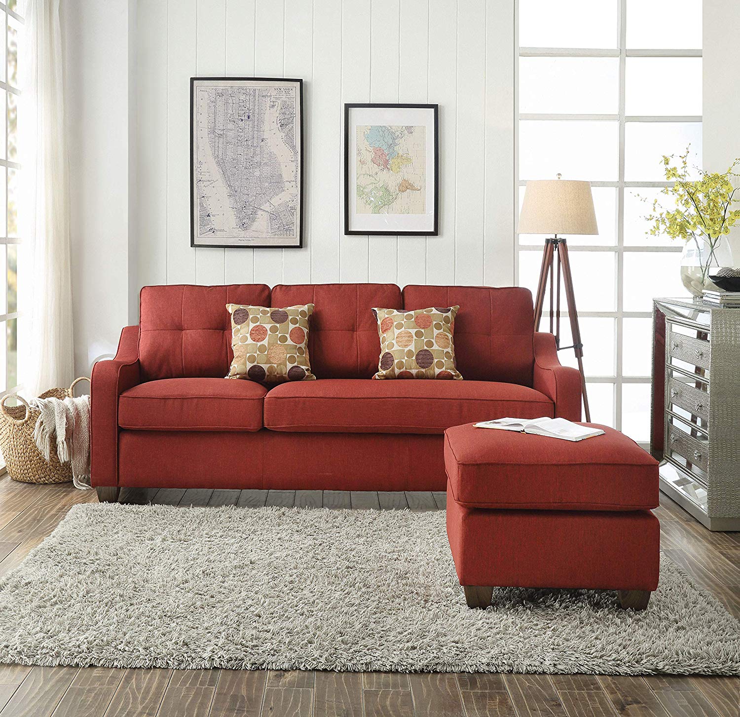 Acme Furniture Sectional Sofa & 2 Pillows