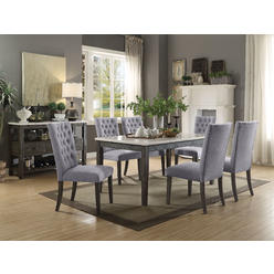 Acme Furniture Merel - Dining Table White Marble & Gray Oak
