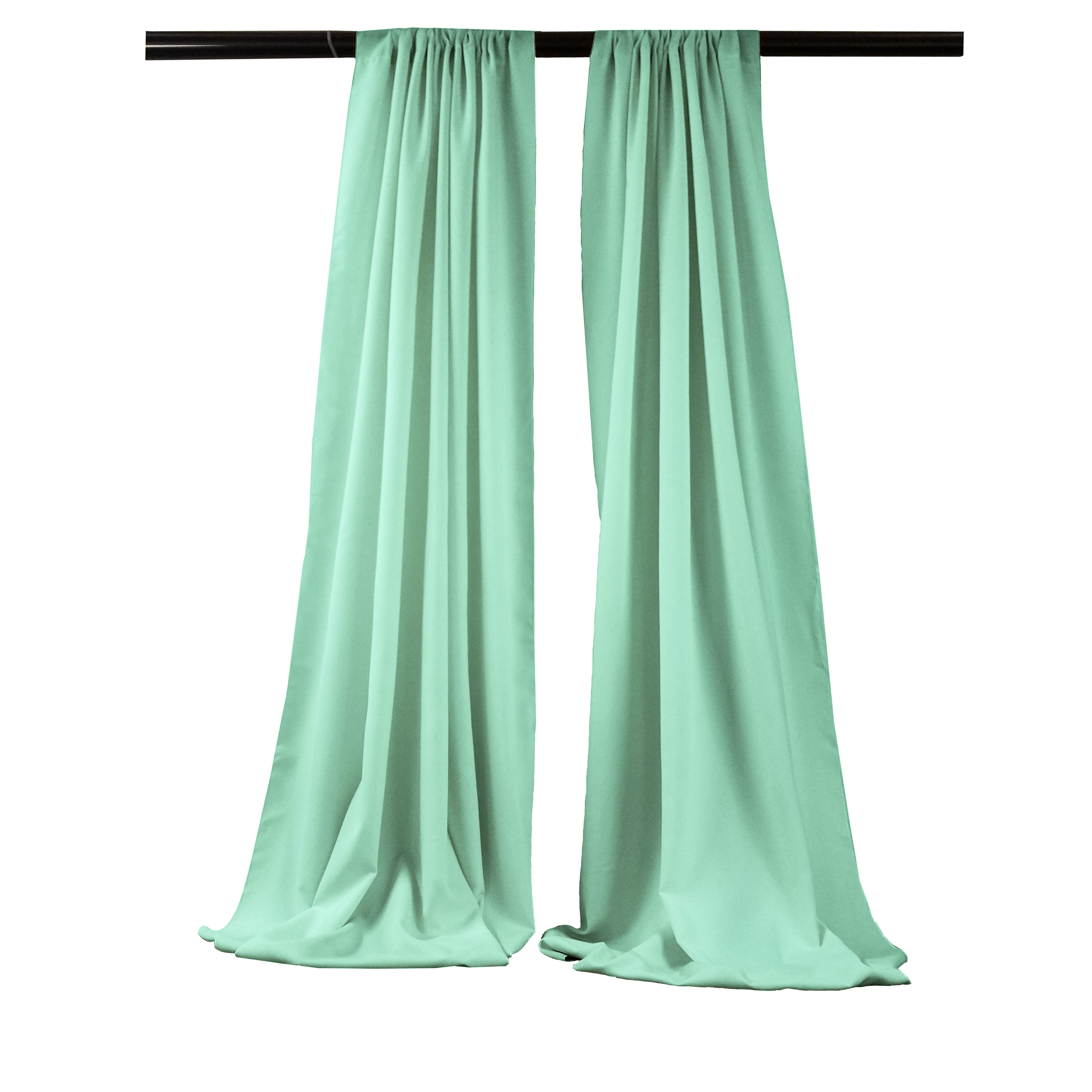 LA Linen Pack-2 Polyester Poplin Backdrop Drape 96-Inch Wide by 58-Inch High, Mint