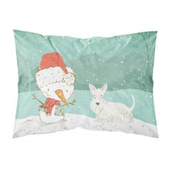 Caroline's Treasures CK2069PILLOWCASE Wheaten Scottish Terrier Snowman Christmas Fabric Standard Pillowcase