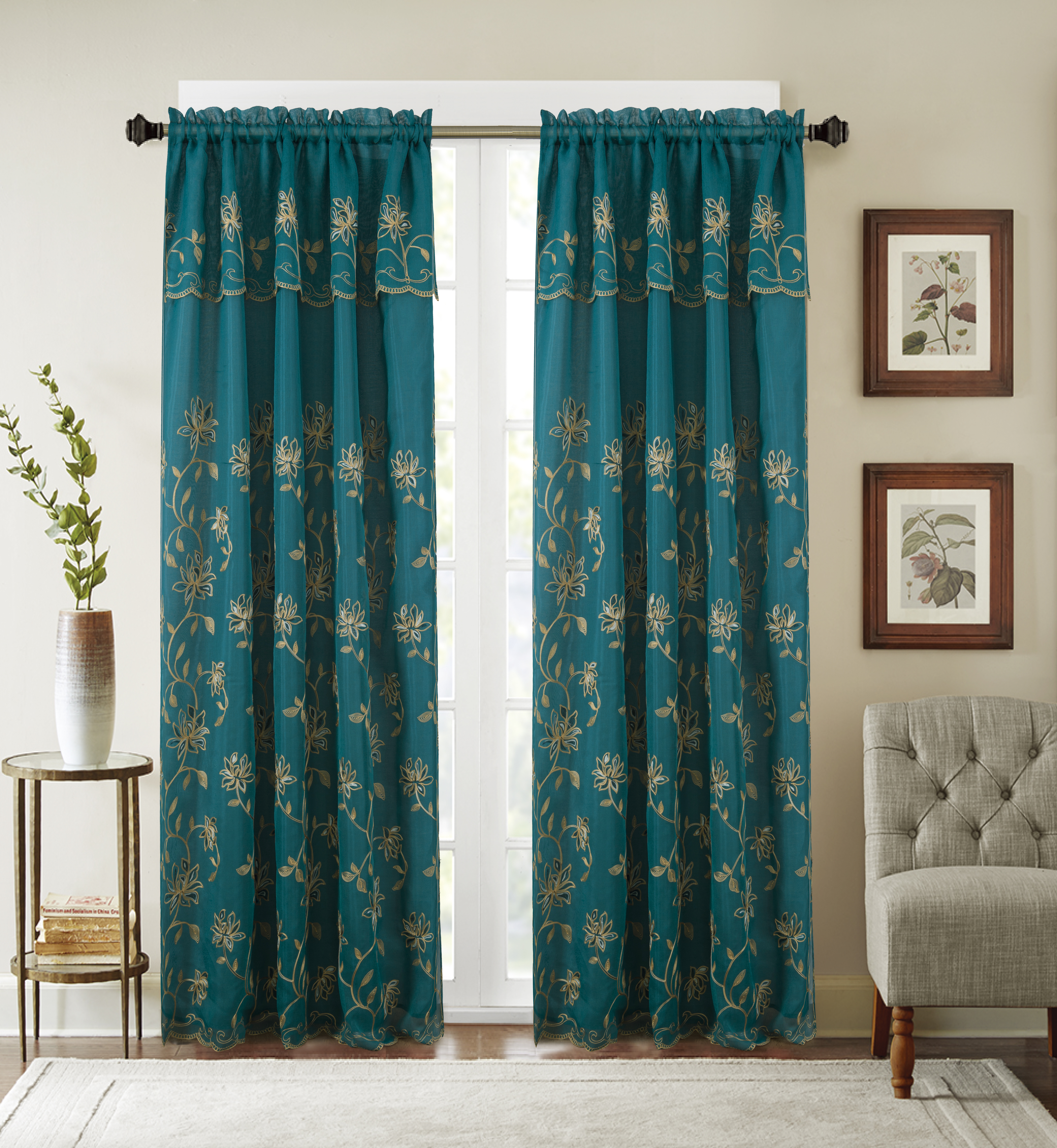 Shower Curtain With Attached Valance, Fabric Shower Curtains With Attached Valance