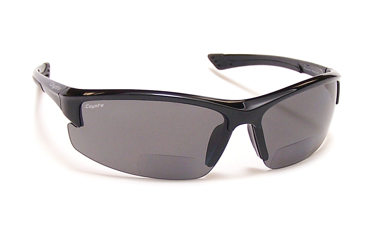 Coyote Eyewear TR-90 Grilamid Nylon Frames with Cast Polymer Reader lens - BP-7 +2.50 black/gray