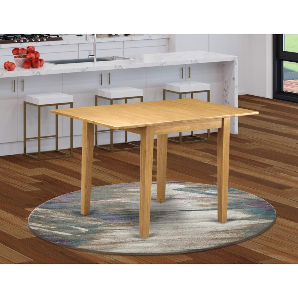 East West Furniture NDT-OAK-T Norden Rectangular Table 30"X48" With 2 Drop Leaves In Oak Finish