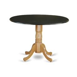 East West Furniture Dining Table Black & Oak, DLT-BOK-TP