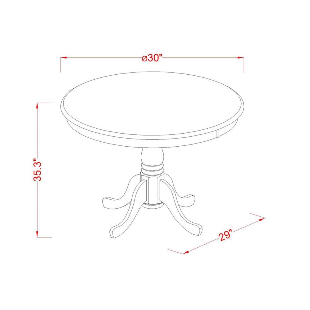 East West Furniture EDT-WHI-TP round counter height Table in linen white
