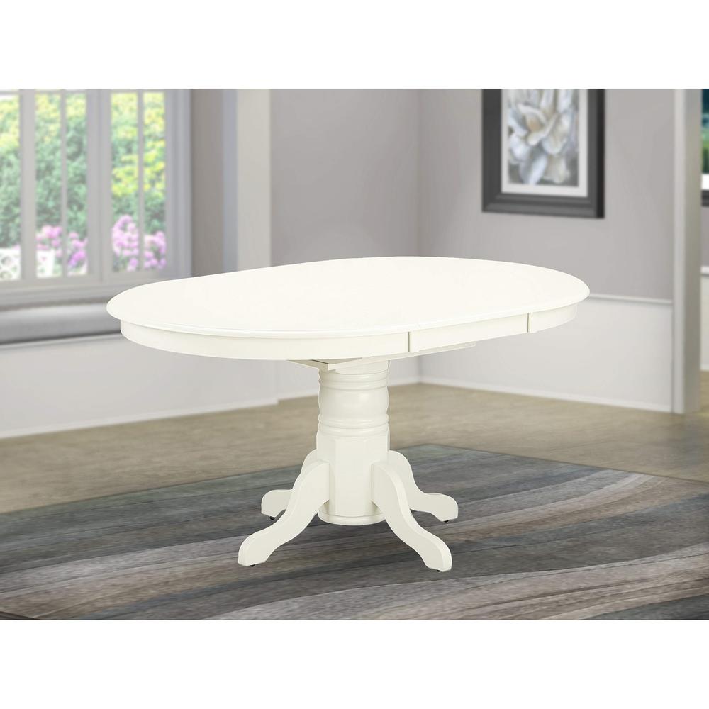 East West Furniture AVT-LWH-TP Oval Table with 18" Butterfly leaf - Linen White