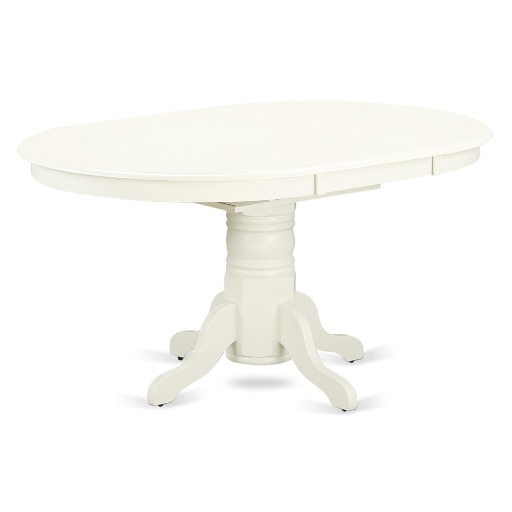 East West Furniture AVT-LWH-TP Oval Table with 18" Butterfly leaf - Linen White