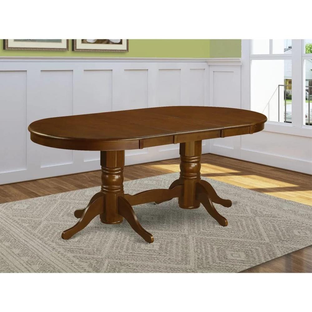 East West Furniture VAT-ESP-TP Oval Double Pedestal Dining Table with a 17inch Butterfly Leaf in Espresso