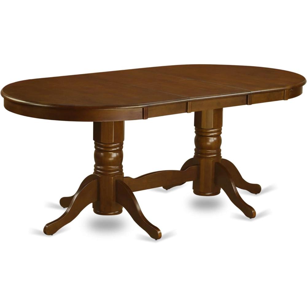 East West Furniture VAT-ESP-TP Oval Double Pedestal Dining Table with a 17inch Butterfly Leaf in Espresso