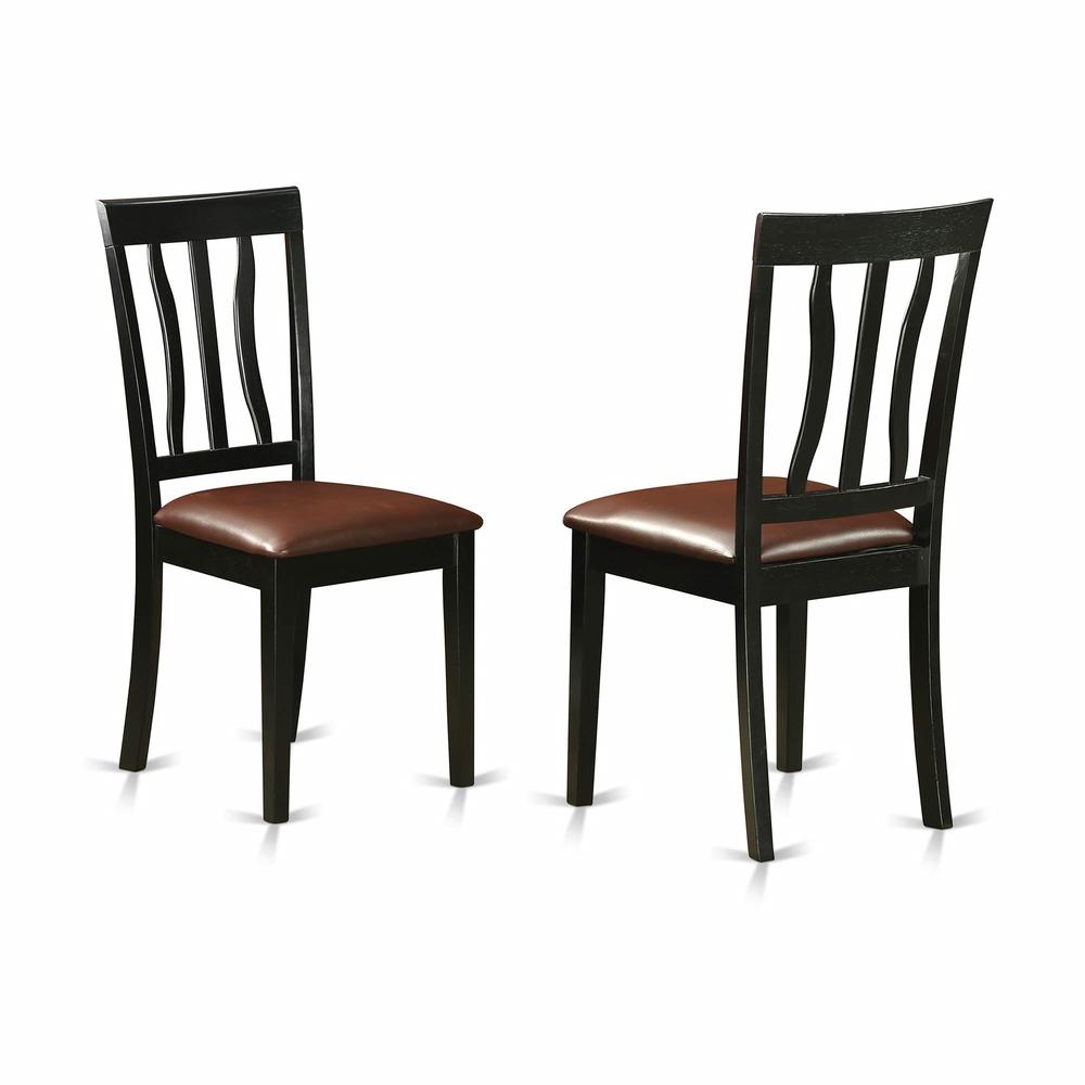 East West Furniture SHAN3-BLK-LC 3 Pcsmall Kitchen Table set for 2-Small Kitchen Table and 2 Kitchen Chairs