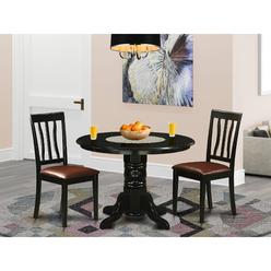 East West Furniture 3  Pcsmall  Kitchen  Table  set  for  2-Small  Kitchen  Table  and  2  Kitchen  Chairs