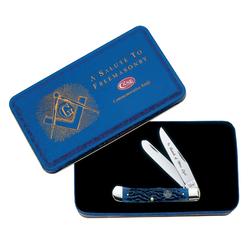 Case Cutlery Case Knives Case xx Blue Masonic Trapper Collector's Tin Pocket Knife Knives