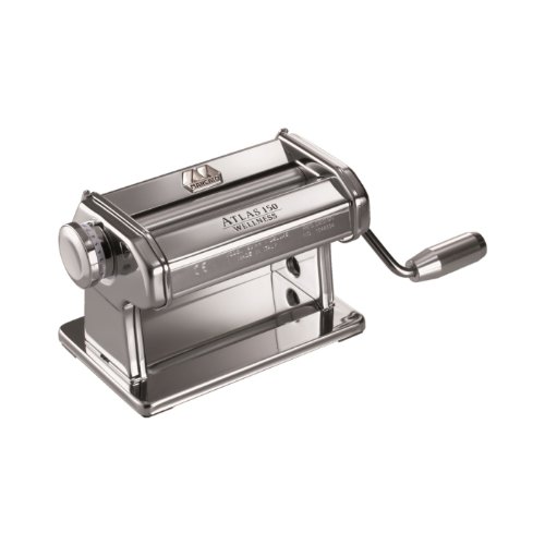 Marcato Atlas Pasta Dough and Clay Roller, Silver, Includes 150-Millimeter Roller with Hand Crank and Instructions, 10-Year 