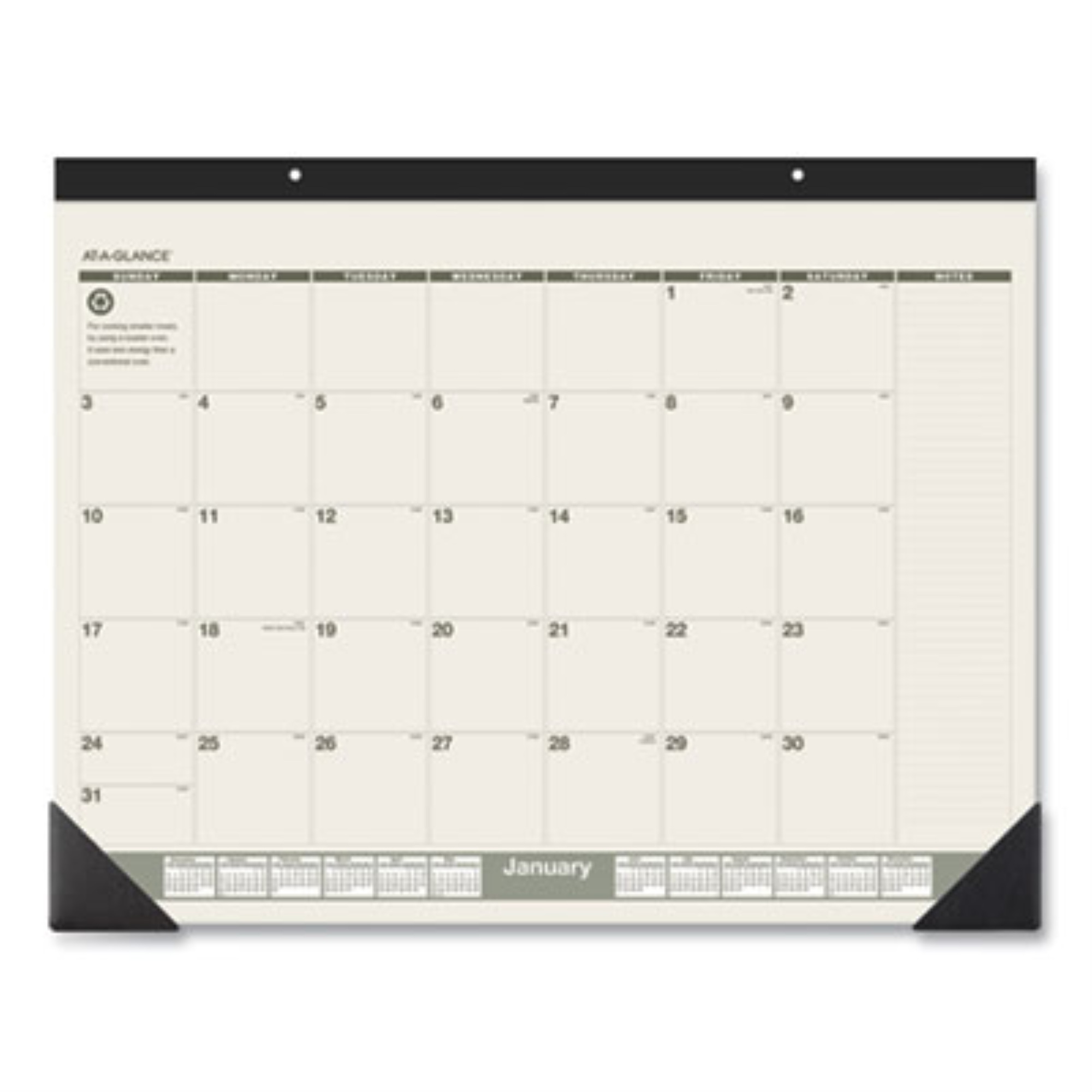 Essendant, Inc AT-A-GLANCE Recycled Monthly Desk Pad ,DESK PAD,MNTH,TRICOLR,RCY