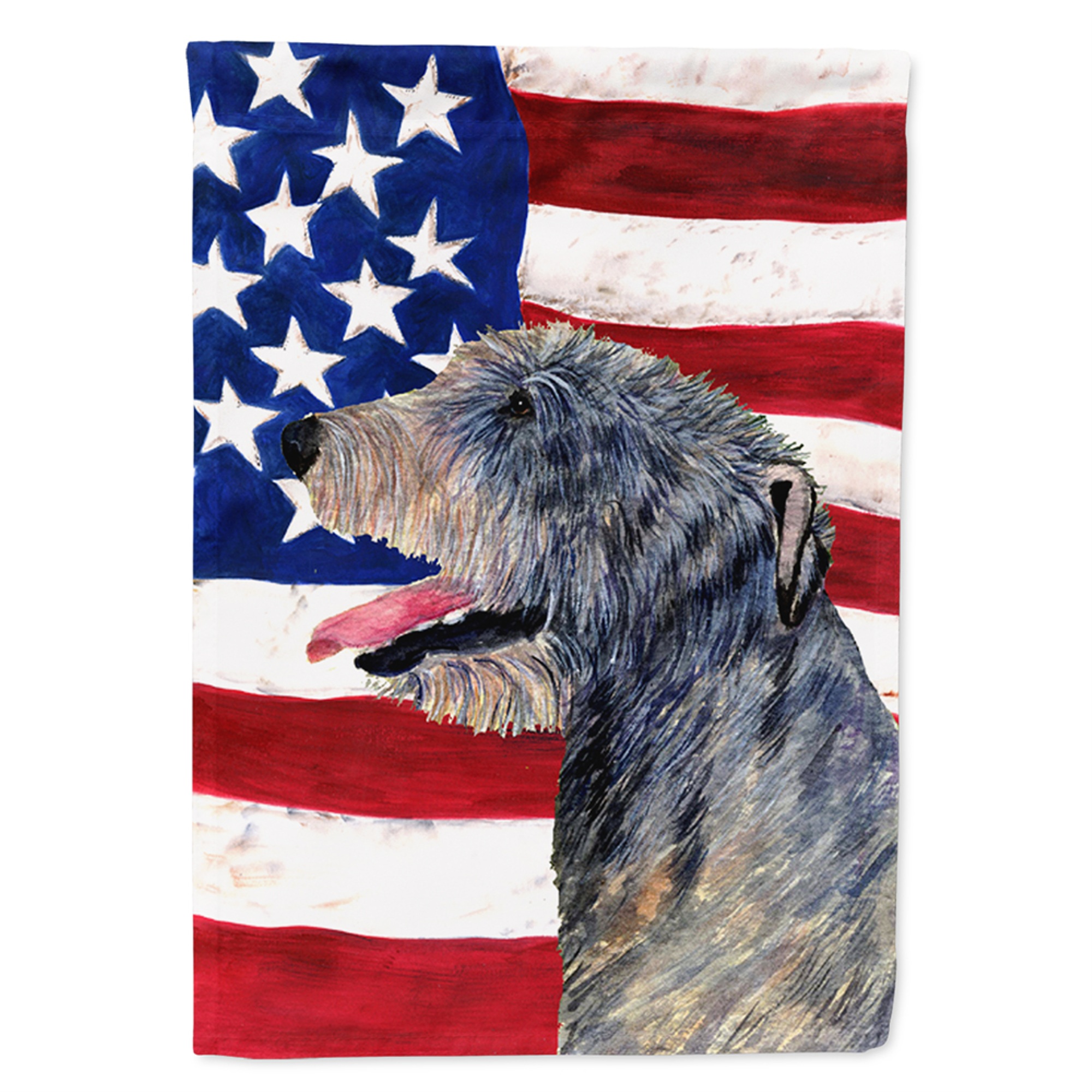 Caroline's Treasures "Caroline's Treasures SS4033CHF USA American Flag with Irish Wolfhound Flag Canvas, Large, Multicolor"