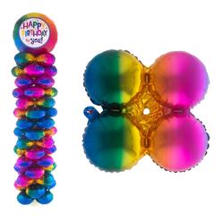 Funny Fashion USA Balloon-Foil-Birthday Stand-Rainbow-63"