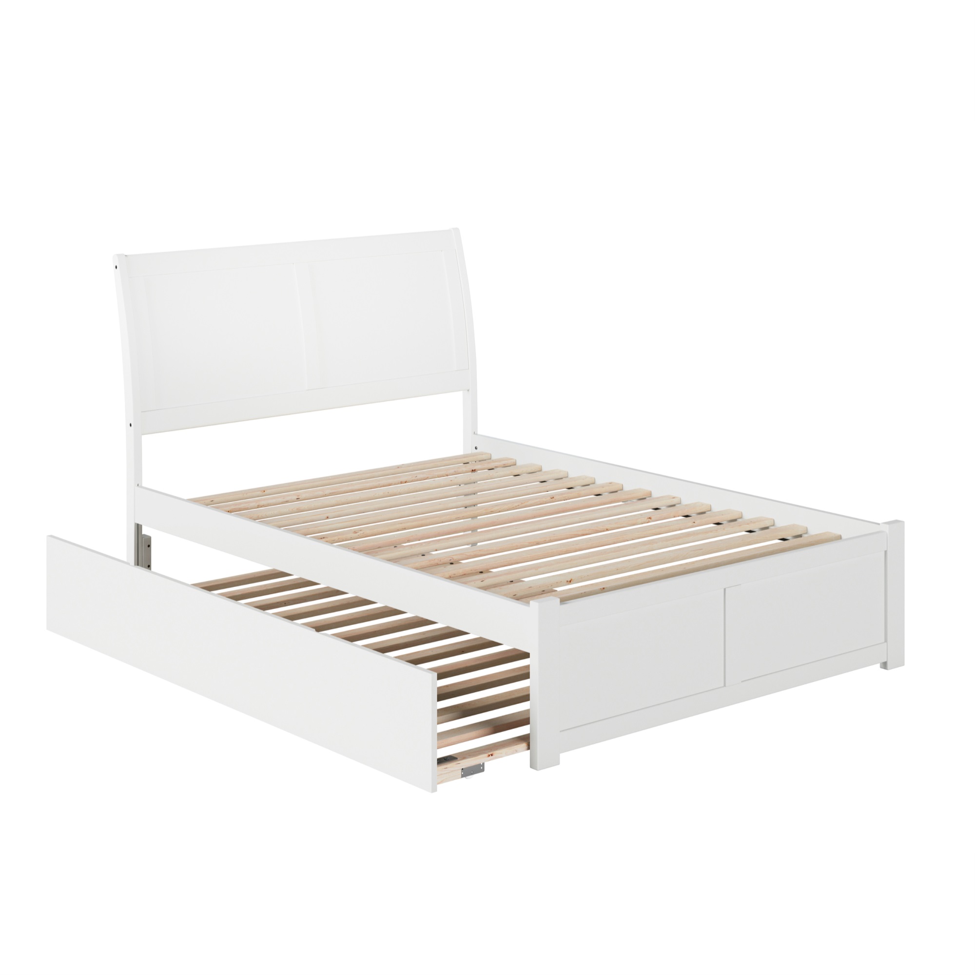 Atlantic Portland Full Platform Bed, Flat Bottom Bed Frame Full Length