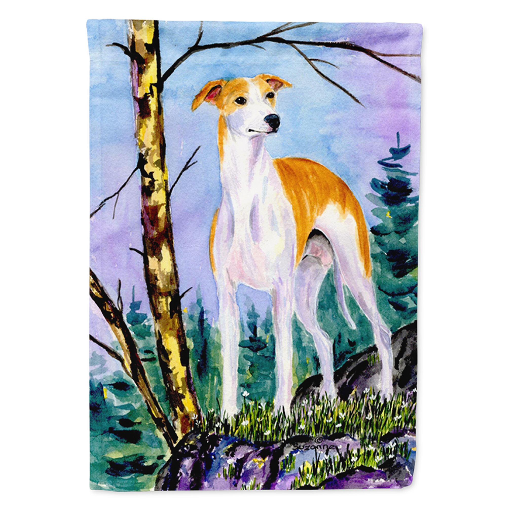 Caroline's Treasures "Caroline's Treasures SS8662CHF Whippet Flag Canvas, Large, Multicolor"