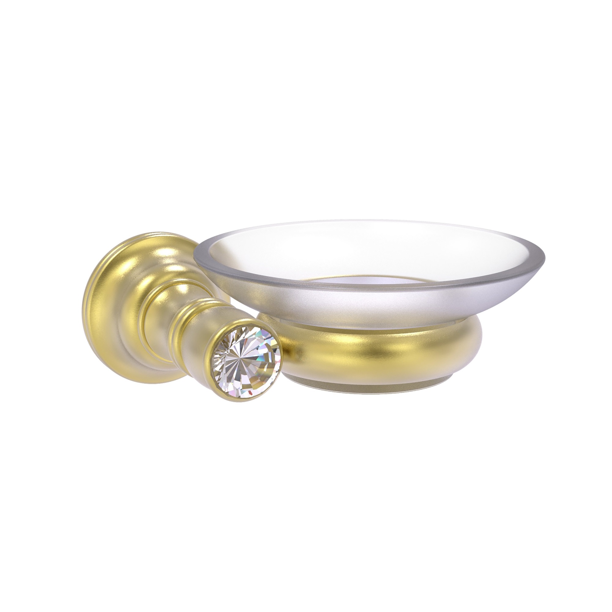 Allied Brass Carolina Crystal Collection Wall Mounted Soap Dish - Satin  Brass