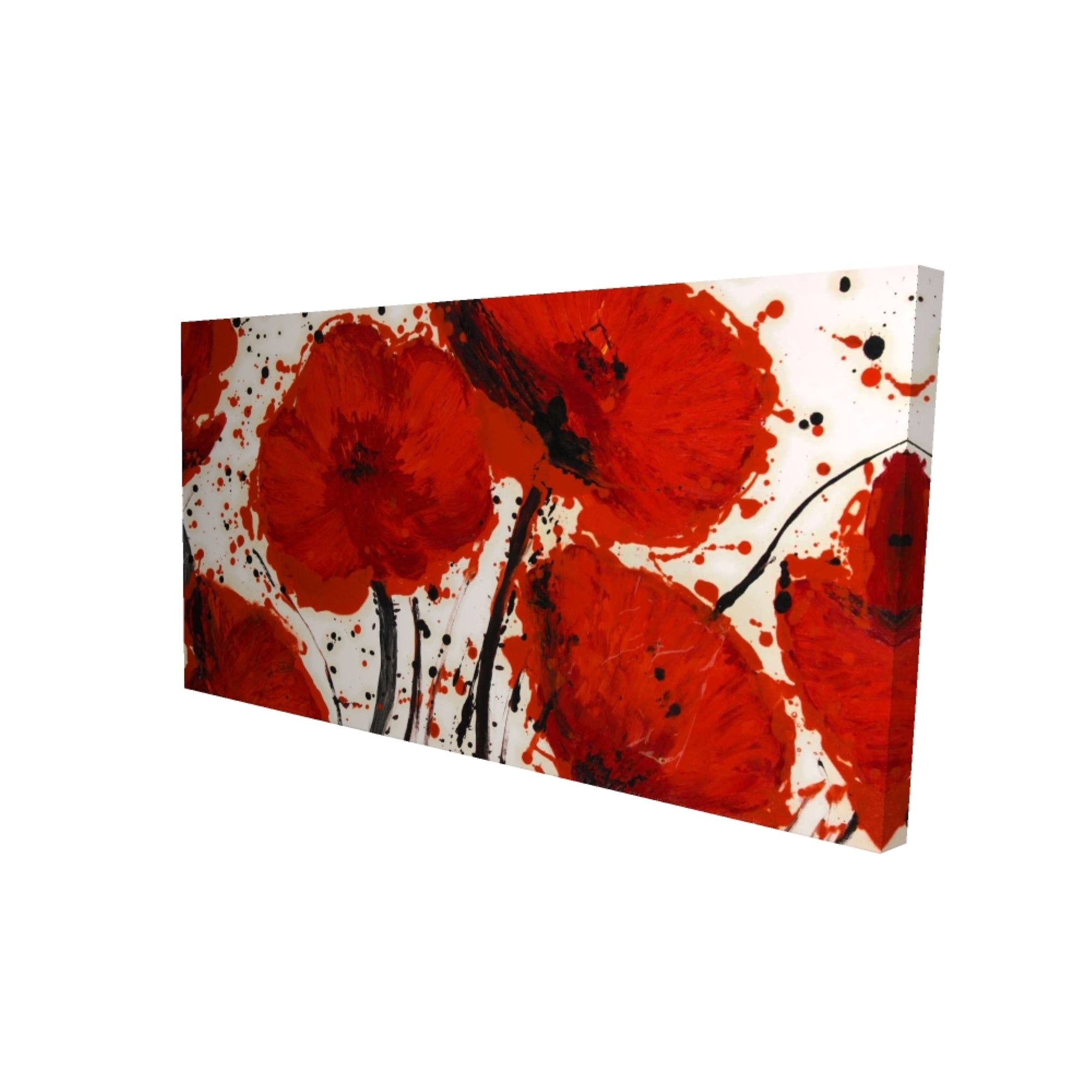 Begin ABSTRACT PAINT SPLASH RED FLOWERS - Print on canvas by Begin Edition