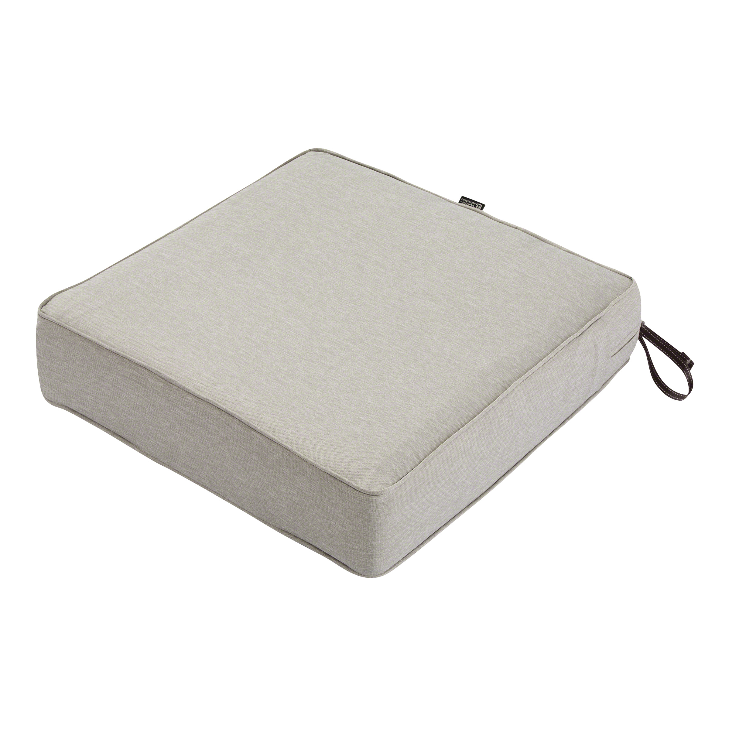 Classic Accessories Square Patio Lounge Seat Cushion, Heather Gray, 25"x25"x5"