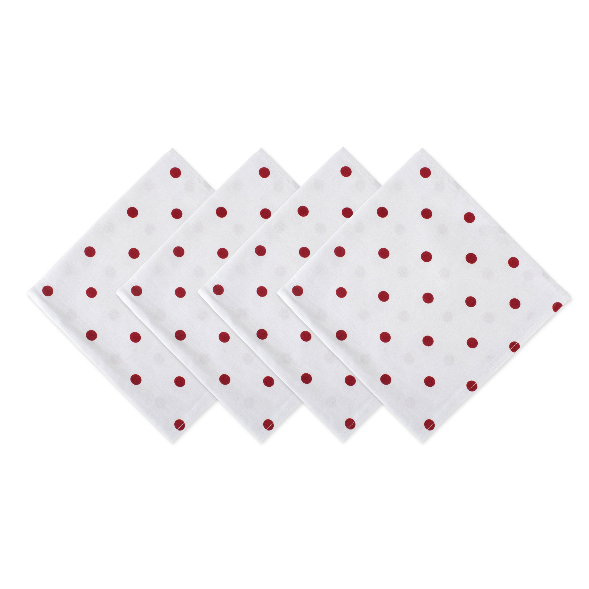 Design Imports DII Polka Dot Napkin, Set of 4 White/Red