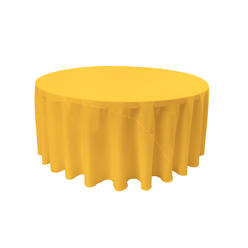 LA Linen TCpop120R-YellowDrkP47 Polyester Poplin Tablecloth&#44; Dark Yellow - 120 in. Round