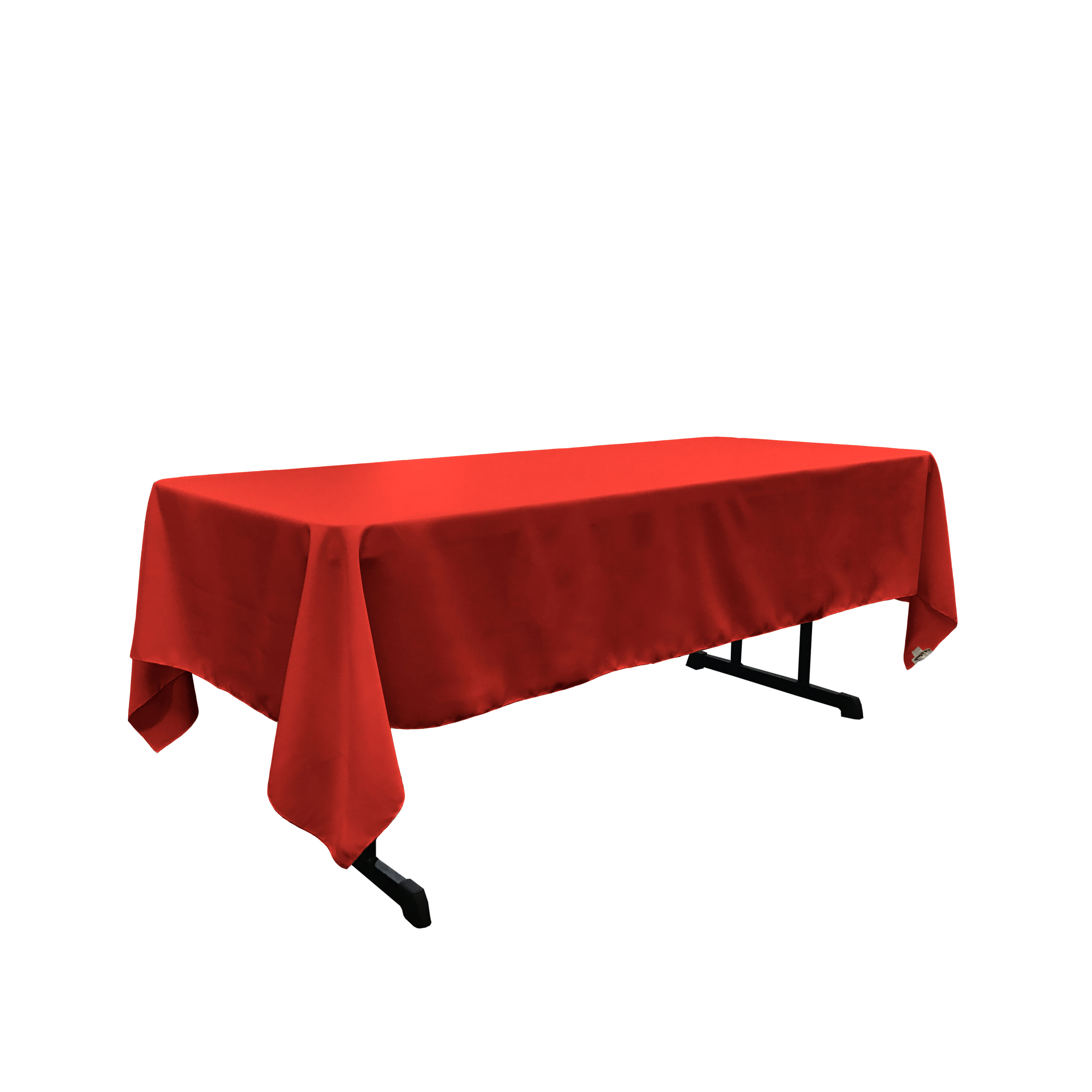 LA Linen Polyester Poplin Rectangular Tablecloth, 60"x126", Red