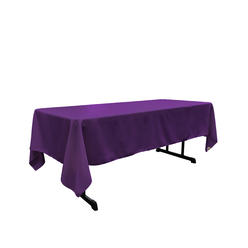 LA Linen Polyester Poplin Rectangular Tablecloth 60"x144", Purple