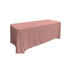 LA Linen TCpop90x156-RoseP79 Polyester Poplin Rectangular Tablecloth&#44; Dusty Rose - 90 x 156 in.
