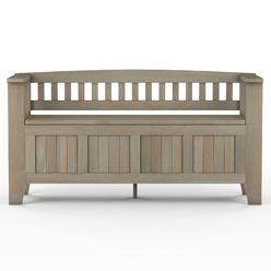 Simpli Home Acadian Entryway Storage Bench In Distressed Gray Simpli Home Acadian Entryway Storage Bench In Distressed Gray