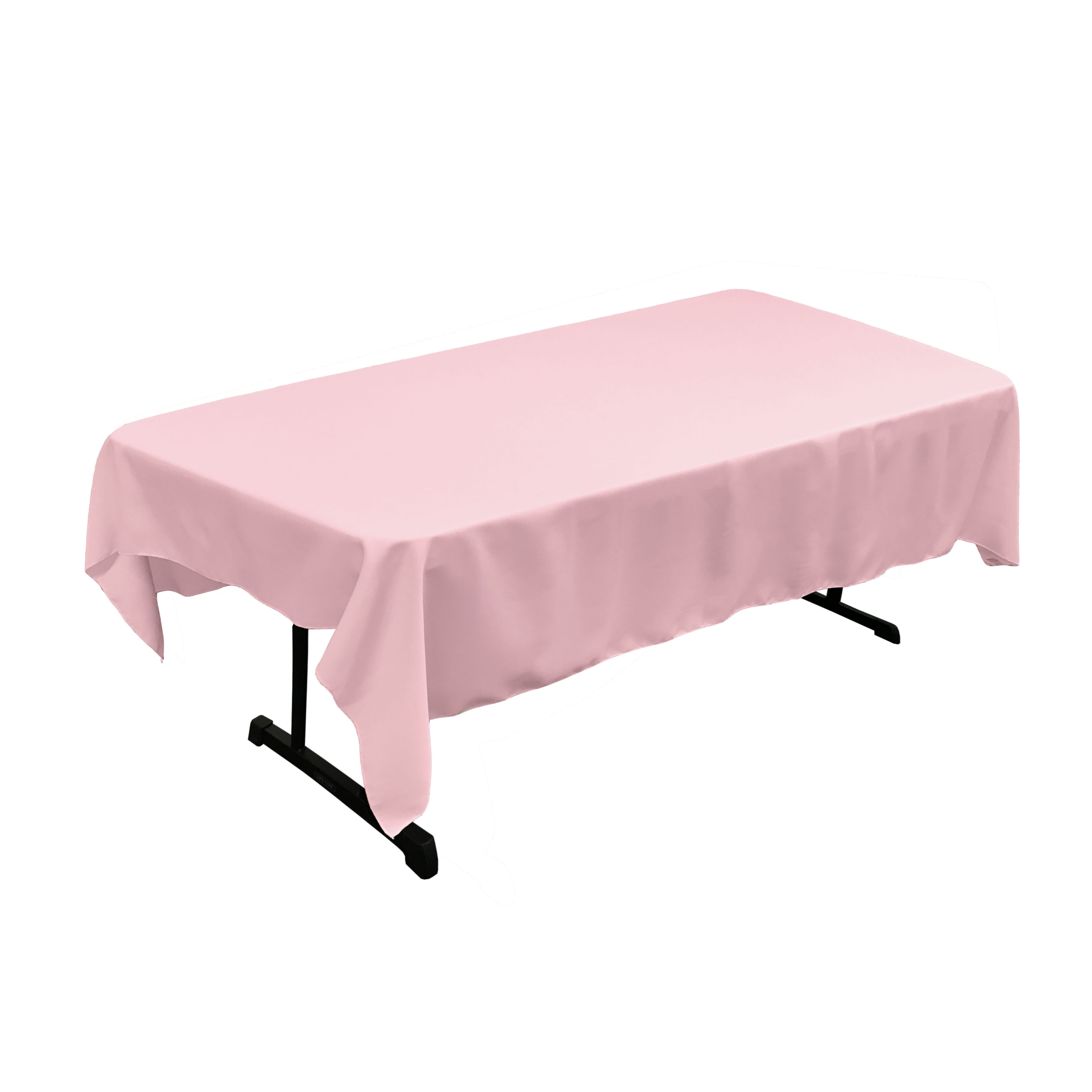 LA Linen Polyester Poplin 60"x90" Rectangular Tablecloth, Pink Light