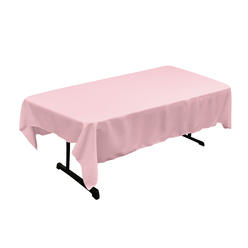 LA Linen TCpop60x90-PinkLghtP37 Polyester Poplin Rectangular Tablecloth&#44; Pink Light - 60 x 90 in.